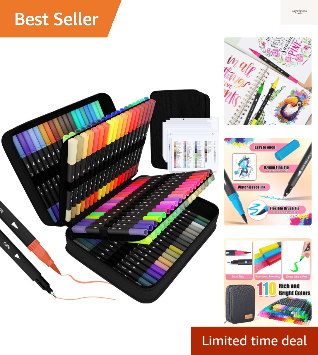 Pens, 110 Artist Coloring Marker Set, Finelin...