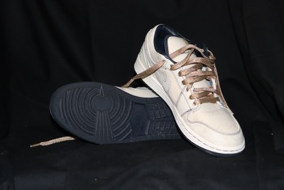 2010 Nike Air Jordan 1 Phat Low Canvas Sail Drk Obsidian-Lt 395669-102 Men Sz7.5