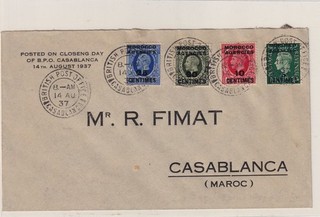 Morocco Agencies 1937 British P.O. Casablanca (p1824)
