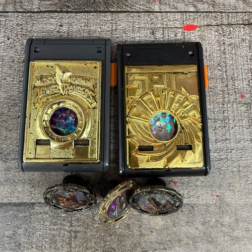 Vintage Mighty Morphin Power Rangers Spin Fighter Launchers And Tops 1993 Bandai