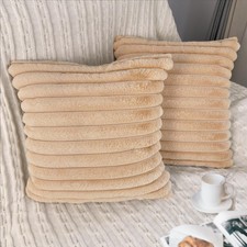 2x 18x18 Pillow Cover Velvet Pillow Covers Faux Fur Square Throw Pillow Covers