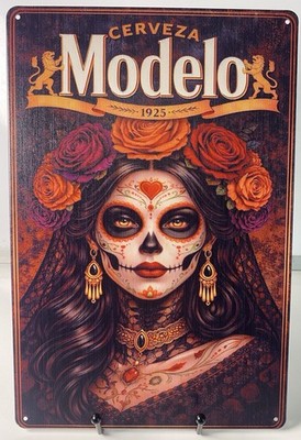 Modelo Beer Sign - Dia De Los Muertos - Mexican Lager Cerveza Day Of The Dead