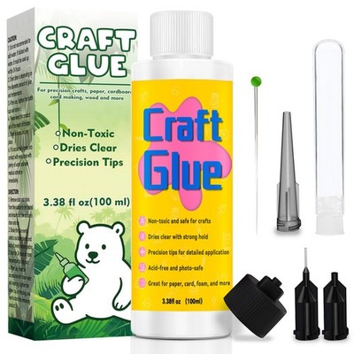 Craft Glue   Quick Dry Bottle with Fine Tip   Dries Clear Craft Glue for Wood...