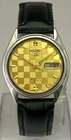 Vintage Luxury Automatic Seiko5 Golden Dial 7009 with "D/D" Watch Leather Strap
