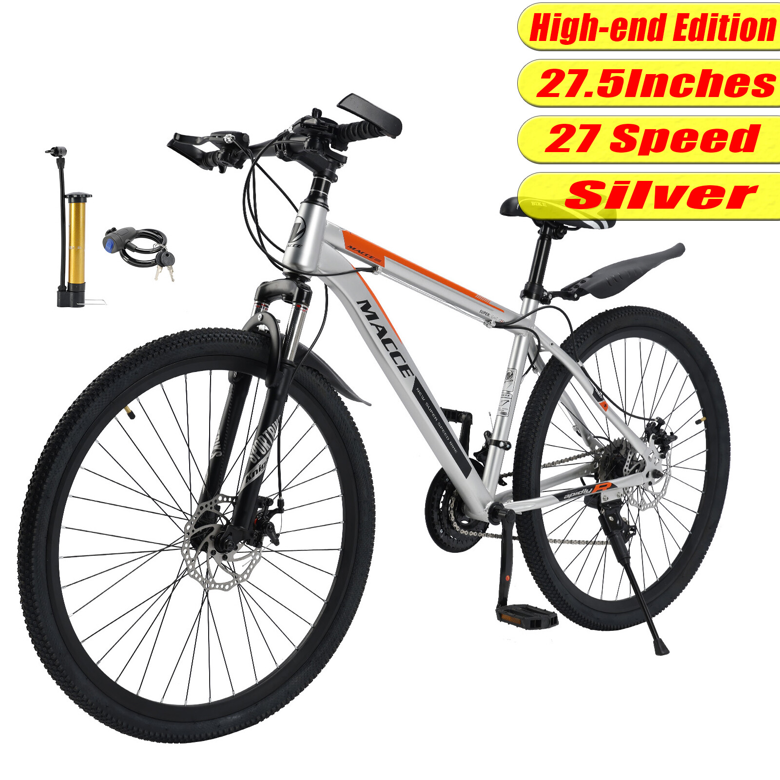🚀26/27.5" 24/27 Speed MTB Mountain Bike for Men Women, Disc Brake Adult Bicycle