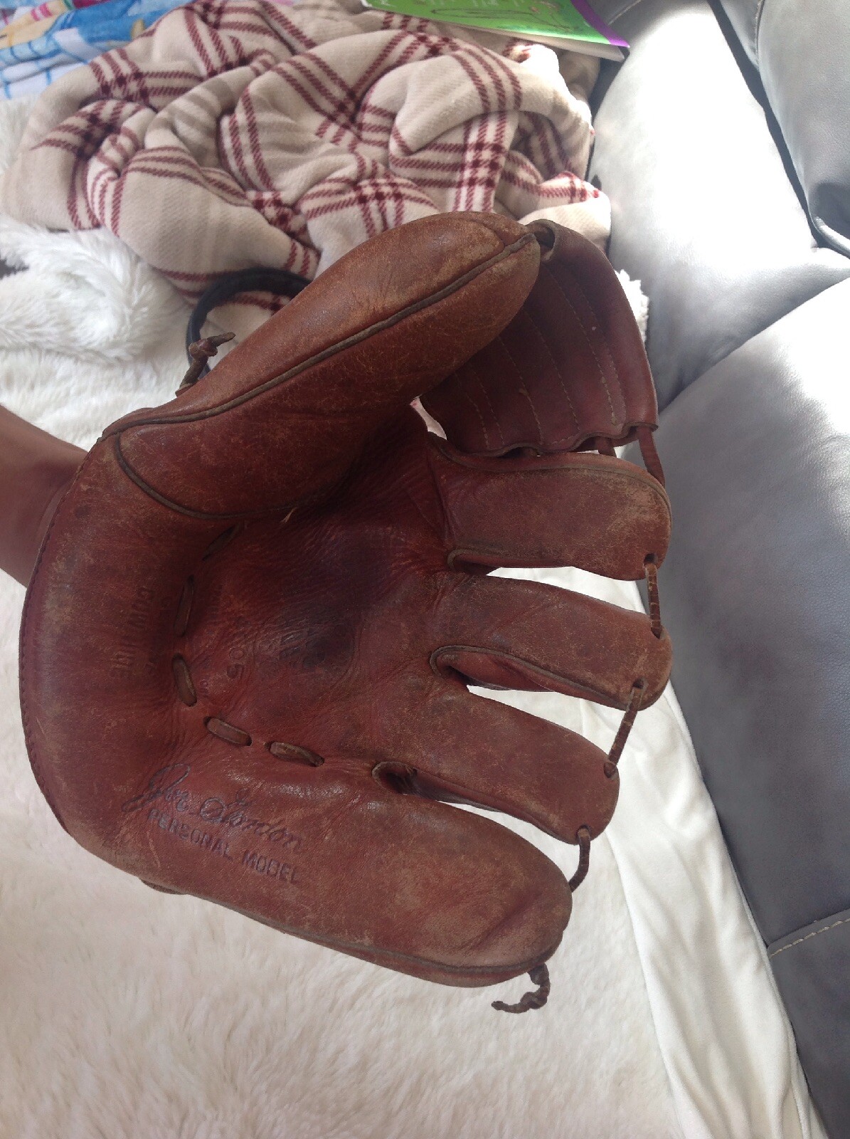 Vintage Joe Gordon Personal Model Cowhide Baseball Fielders Glove 4205