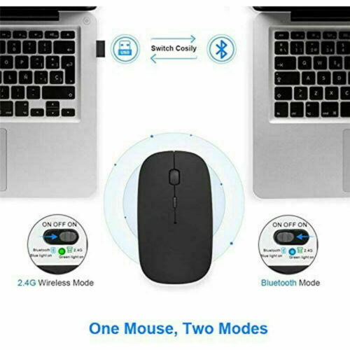 Universal Wireless Bluetooth Mouse For MacBook Air Pro iPad iMac PC Rechargeable - Picture 13 of 19