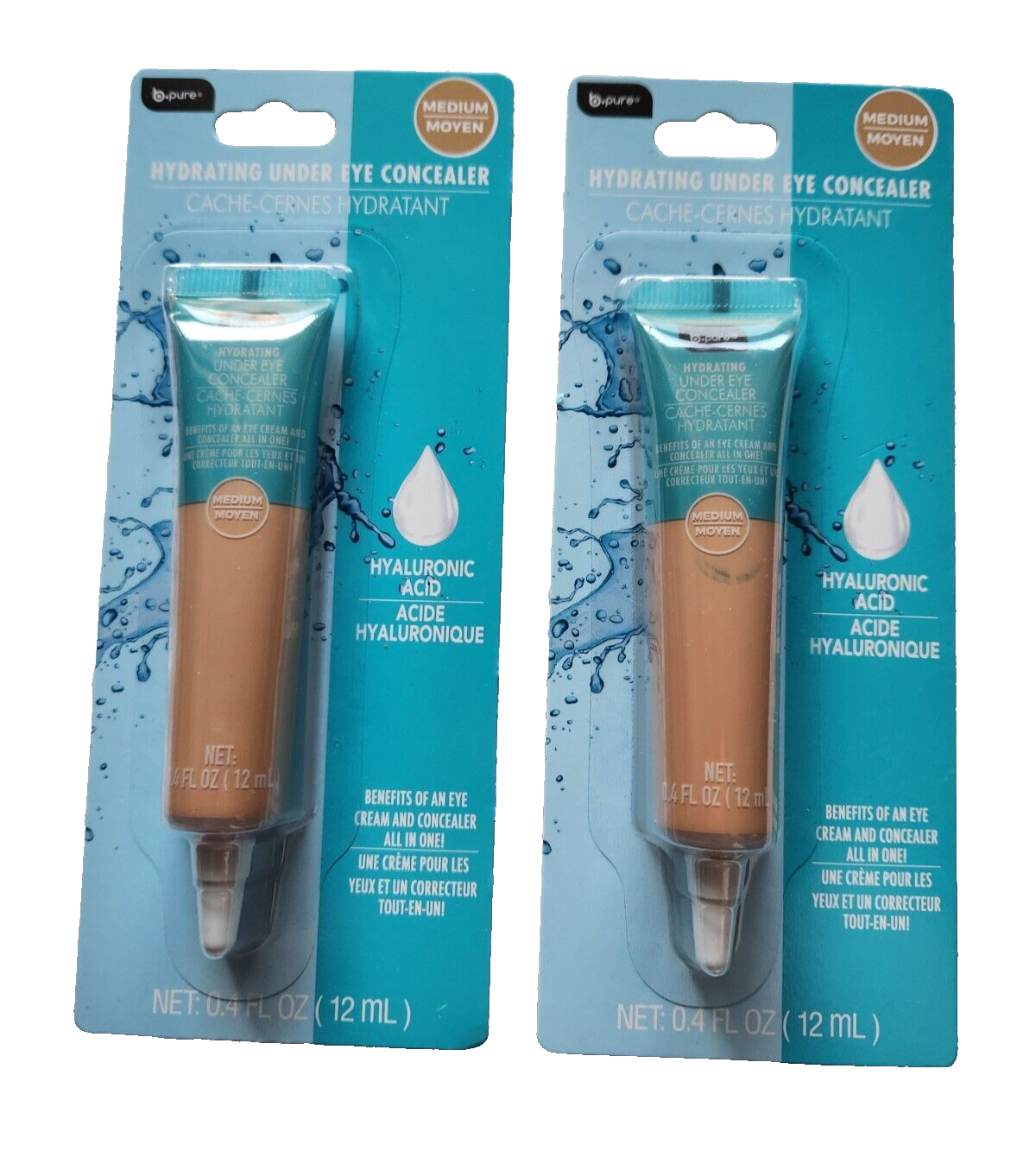 2ct B Pure Hydrating Under Eye Concealer with Hyaluronic Acid, Medium