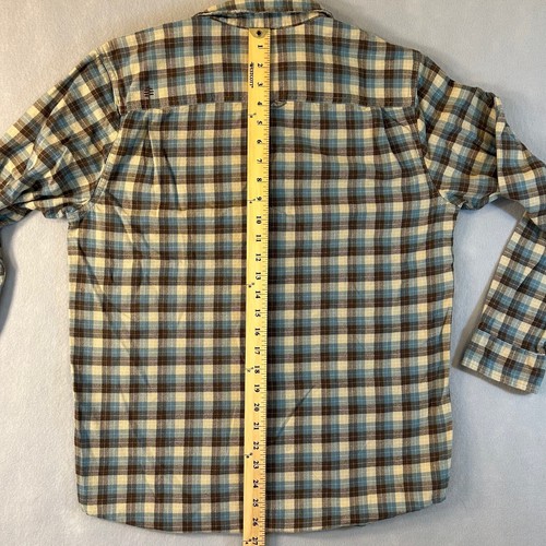 Royal Robbins Hemd Herren mittelbraun blau kariert Flanell Outdoor Button Down - Bild 10 von 11