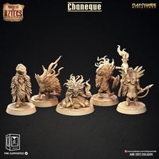 Chaneque Set  Pantheon of Aztecs  Clay Cyanide  RPG D D 3D Printed Miniature