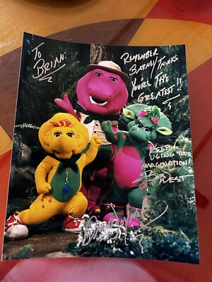 Barney Purple Dinosaur 8x10 Photograph signed Voice Don West actor David Joyner