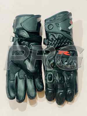 Suzuki GSXR Leather Racing Gloves High-Performance Motorcycle Rider Safety Gear