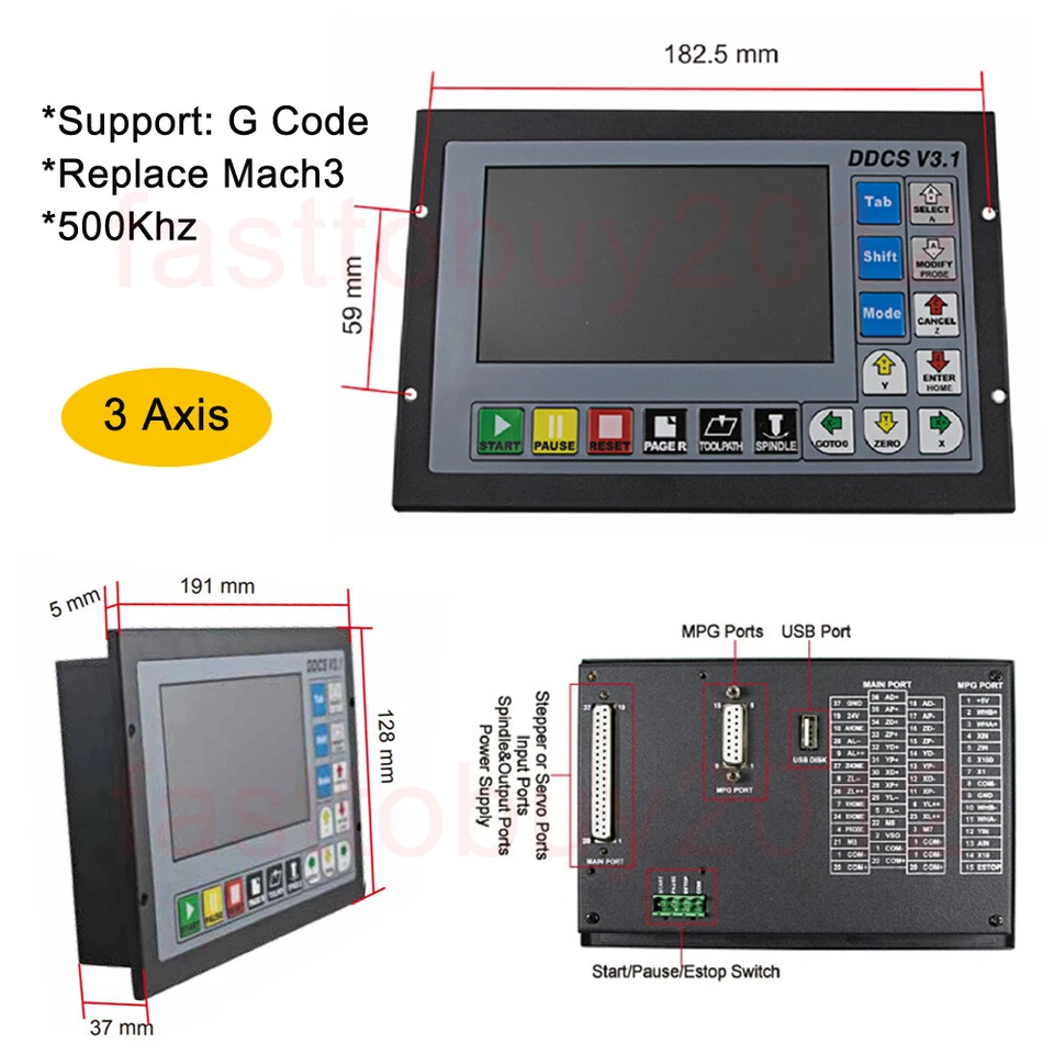 3Axis CNC Motion Offline Controller Upgrade DDCS V3.1 Hnadwheel MPG fr Engraving - Image 3 of 4