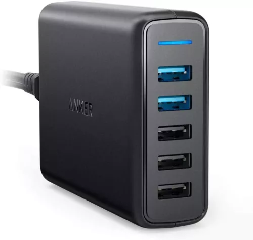 Anker  Speed ​​5, 63W, 5 Port USB Ladegerät, Quick Charge 3