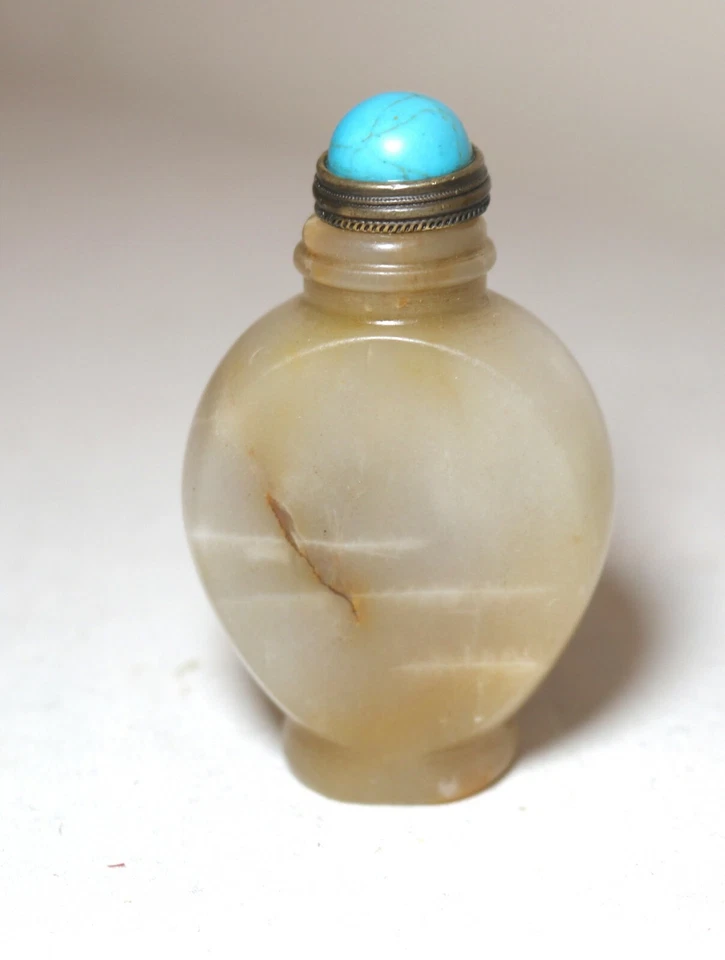 Botella de tabaco vintage china tallada ágata piedra turquesa escultura baratija  Foto 3 de 4