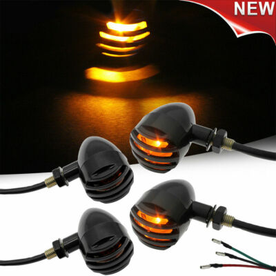 4 Motorcycle Bullet Turn Signals Tail Light For Harley Cafe Racer Bobber Chopper