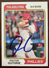Dalton Guthrie Auto Signed 2023 Heritage Base #305 Philadelphia Phillies
