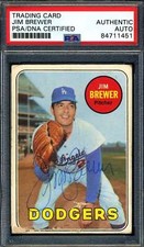 Jim Brewer PSA DNA Signed 1969 Topps Autograph