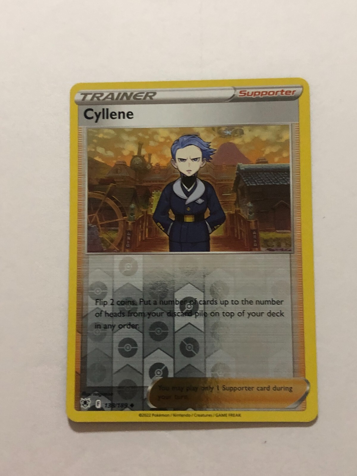 Pokemon Card Astral Radiance Reverse Holographic Cyllene 138/189 NM