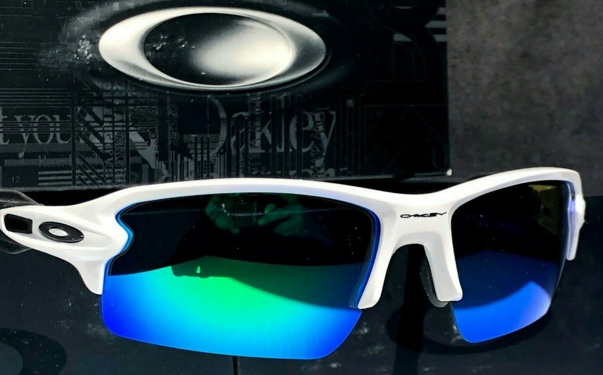 NEW* Oakley FLAK 2.0 WHITE w POLARIZED Galaxy JADE Sunglass 9188