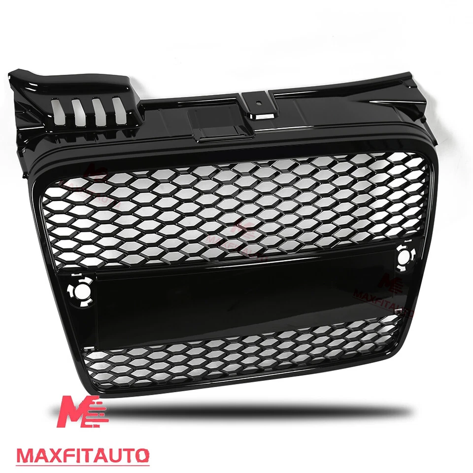 Fits Audi A4/B7 2005-2008 Front Upper Grille Sport Honeycomb Full Gloss Black Foto 4 de 4
