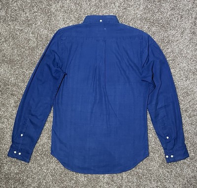 GANT Rugger Mens Dress Shirt “The Hugger” Indigo Twill Blue