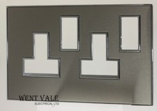 Legrand Arteor - 5751 06 - Brushed Metal Cover Plate For 2 Gang Switched Socket