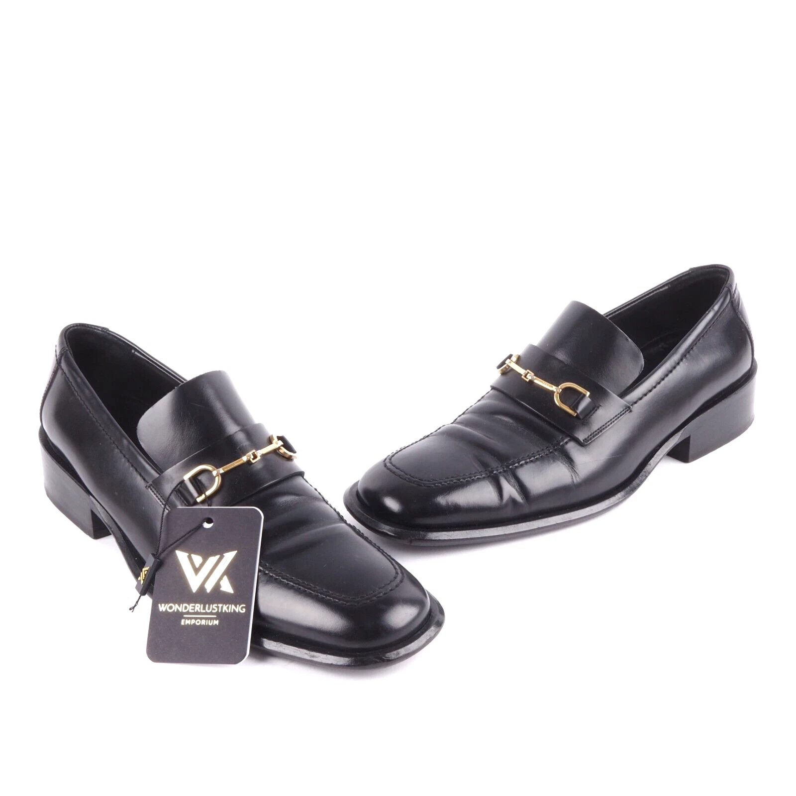 Mocassins homme GUCCI Jordaan luxe créateur cuir Horsebit taille 42,5 OP :