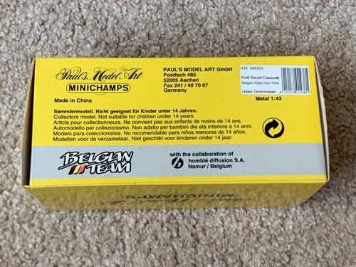 Minichamps 1:43 Ford Escort Cosworth #5 Crack Belgian Rally Inter 1994 - Picture 3 of 3