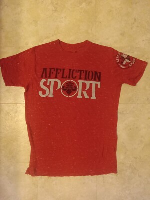 Affliction Shirt Mens Medium  Graphic Tee  Short Sleeve Red 
