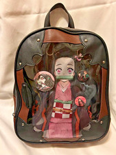 Demon Slayer: Kimetsu No Yaiba Ita Bag Mini Backpack Nezuko Kamado w/ 3 Pins EUC