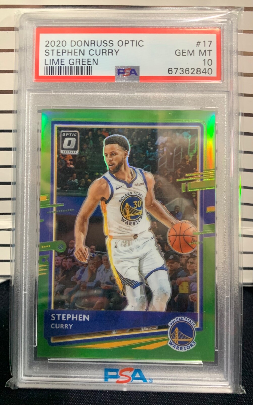 2020 Stephen Curry Donruss Optic #17 Lime Green /149 PSA 10 Gem MINT
