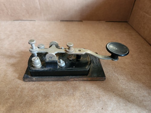 Vintage Telegraph Morse Code Key Ham Radio Unknown Maker Keyer - Zdjęcie 3 z 8