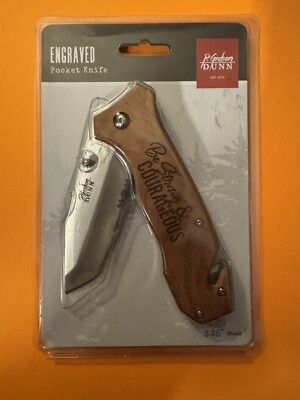 P. Graham Dunn Engraved Pocket Knife w/ 3.25 blade | Be Strong & Courageous