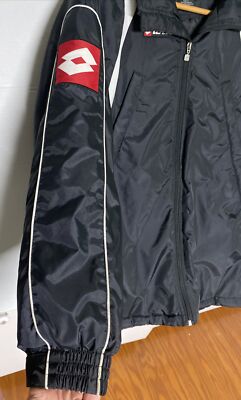LOTTO Italian Sport Design Zip Track Jacket Size YL Black | eBay
