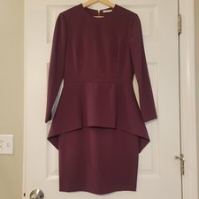 Alice & Olivia burgundy Linnea Peplum dress, Size 8