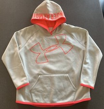 Girls Youth Under Armour Storm Pullover Hoodie Jacket Size YXL Gray  Pink