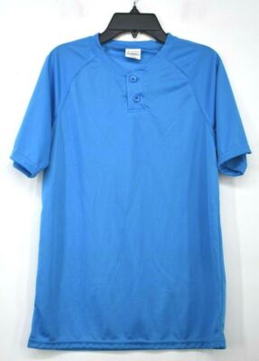 Augusta Sportswear Youth Boy's Blue Short Sleeve Attain Two-Button Jersey L
