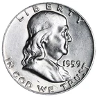 1959 Franklin SILVER Half Dollar XF/AU Nice Coin! Complete Your Album!