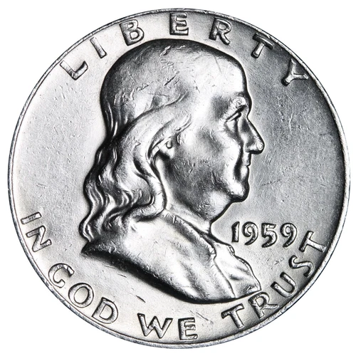 1959 Franklin SILVER Half Dollar XF/AU Nice Coin! Complete Your Album!
