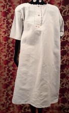 VICTORIAN LINEN SHIFT / NIGHT DRESS W LACE EDGING  EMBROIDERED INITIALS