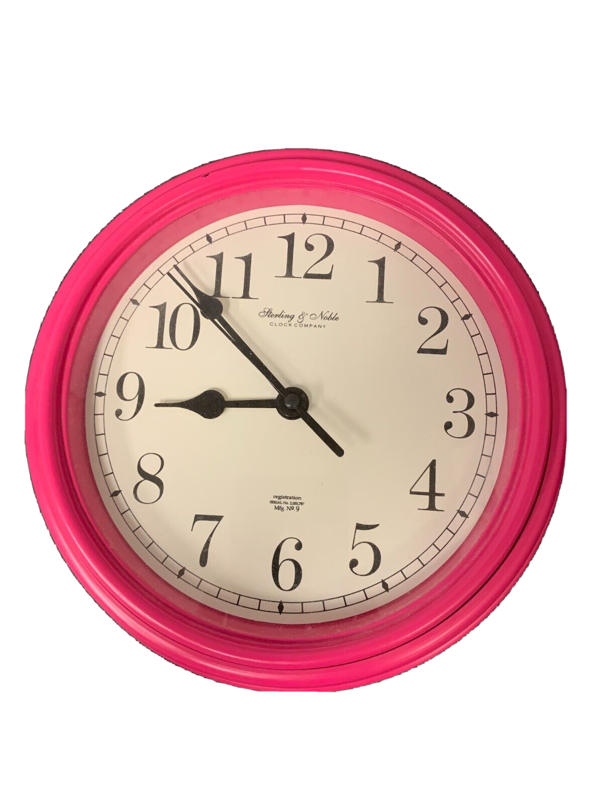 Sterling & Noble Clock Company Pink Battery Operated Wall Clock 9" eBay