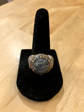 Vintage Labradorite 18 K Gold and Silver 925 Signature 