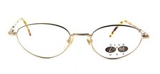Club LA 6265 Oval Retro Gold Purple Bronze Metal Eyeglasses Spring Hinge Italy
