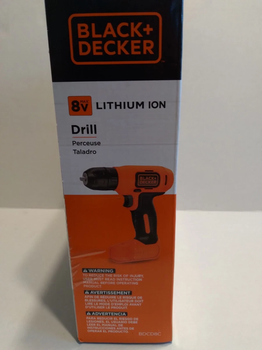 BLACK+DECKER 8V MAX Lithium-Ion Cordless Rechargeable 3/8 in