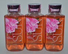 3 BATH  BODY WORKS SUN GOLDEN MAGNOLIA SHOWER GEL WASH SHEA VITAMIN E NEW LOT