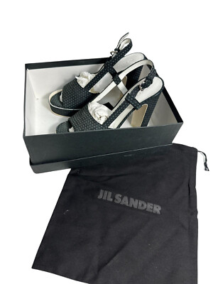 Jil Sander Damen Schuhe Gr 39 Schwarz Gepunktet Sandaletten Wie Neu ( S 6154 )