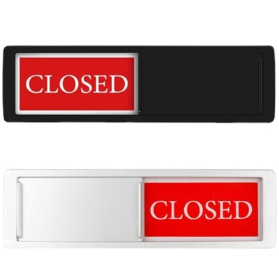 Contemporary Open/Closed Sliding Door Sign for Shops and