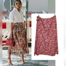 Vintage Skirt by Talbots Cotton Floral Prairie Boho Midi Skirt Size 16