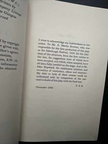 TS Eliot The Cocktail Party play hardcover vintage 1949 Theatre Book Club 1st Ed - Picture 11 of 11